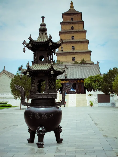 Obří divoké husy pagoda - buddhistická pagoda v xian, Čína. — Stock fotografie