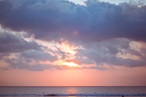 Západ slunce Bali Kuta Beach — Stock fotografie