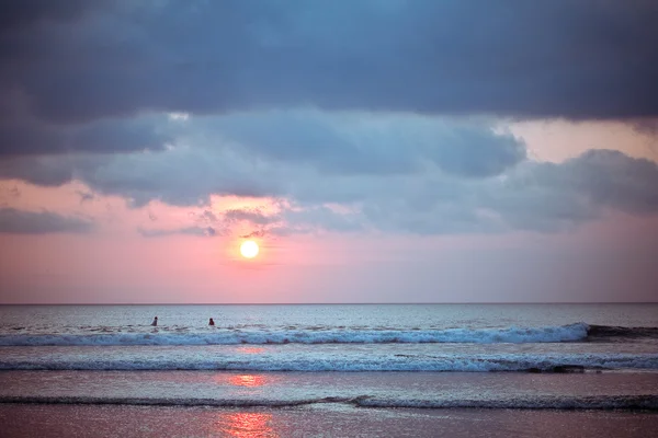 Západ slunce Bali Kuta Beach — Stock fotografie