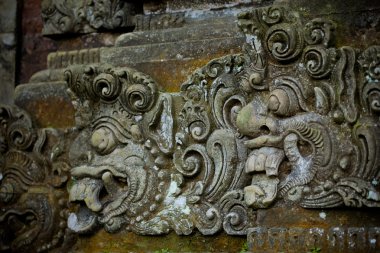 maymun ormanı, sangeh, bali, Endonezya taş kompozisyonu