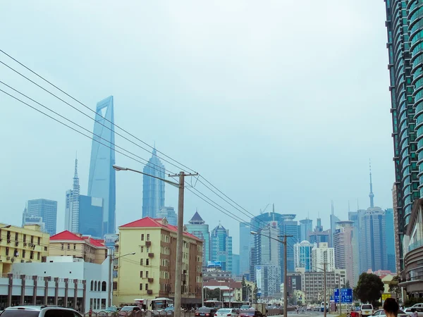 Utsikt över gatan i hong kong — Stockfoto