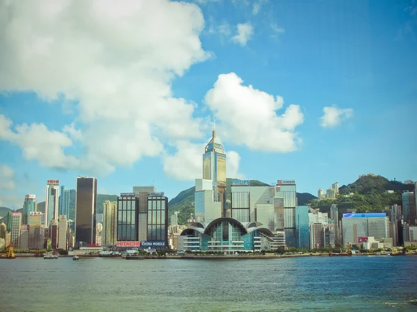 Hong kong victoria harbor peyzaj — Stok fotoğraf