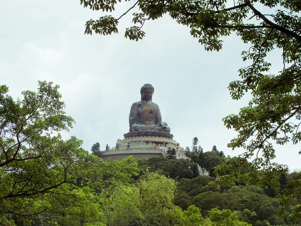 Estatua de buddha en el monasterio de Po Lin — Foto de Stock