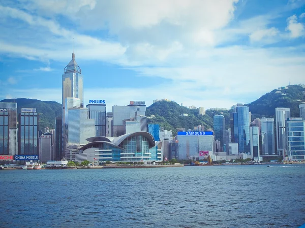 Κίνα, Χονγκ Κονγκ νησί προκυμαία κτίρια — Φωτογραφία Αρχείου