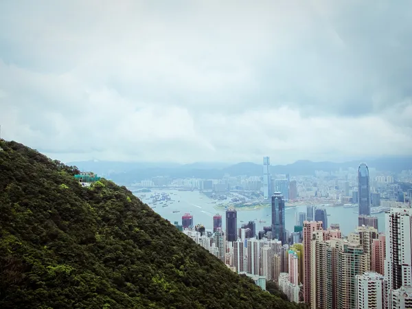 从太平山顶香港天际线 — 图库照片