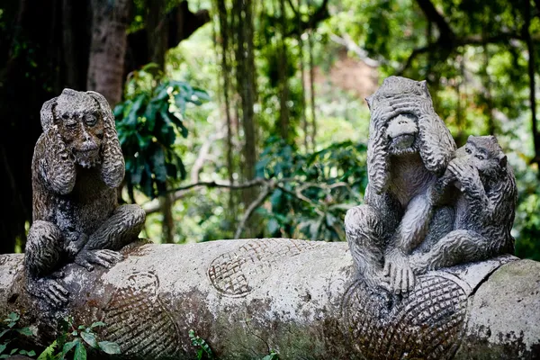Sculptures dans la forêt de singes à Bali (Sangeh ) — Photo