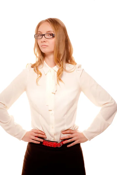 Geschäftsfrau in Brille posiert — Stockfoto