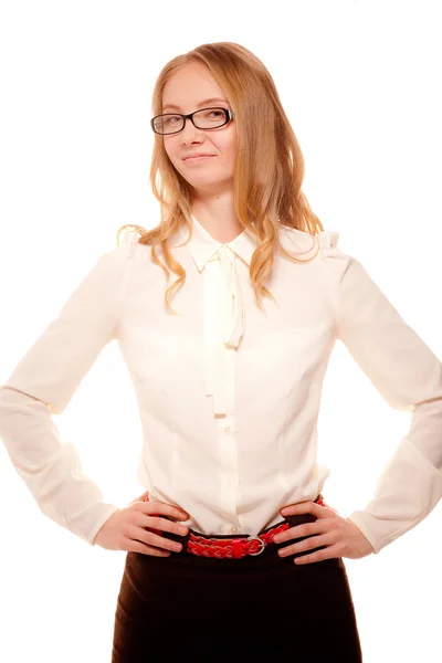 Businesswoman in spectacles posing — Stock Photo, Image