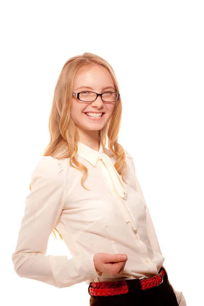 Geschäftsfrau in Brille posiert — Stockfoto