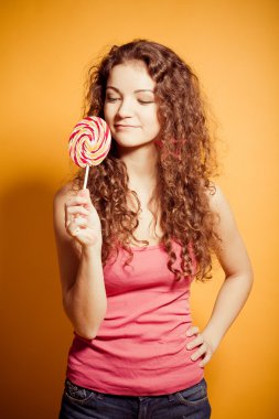 genç kızla mutlu: lollipop