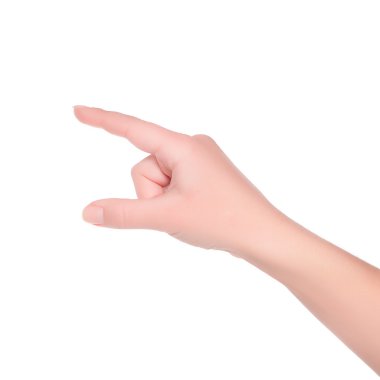 El hareketi. beyaz izole. iterek, işaret