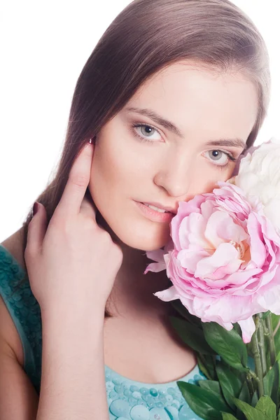 Mujer con flores —  Fotos de Stock