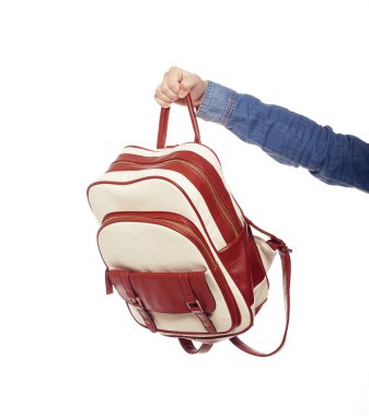 Woman and student bag clipart