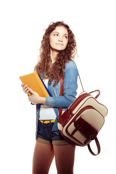 Lachende vrouw van de student — Stockfoto