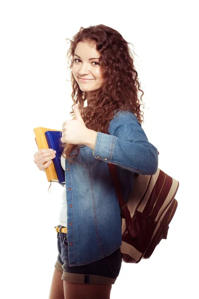 Estudante sorridente mulher — Fotografia de Stock