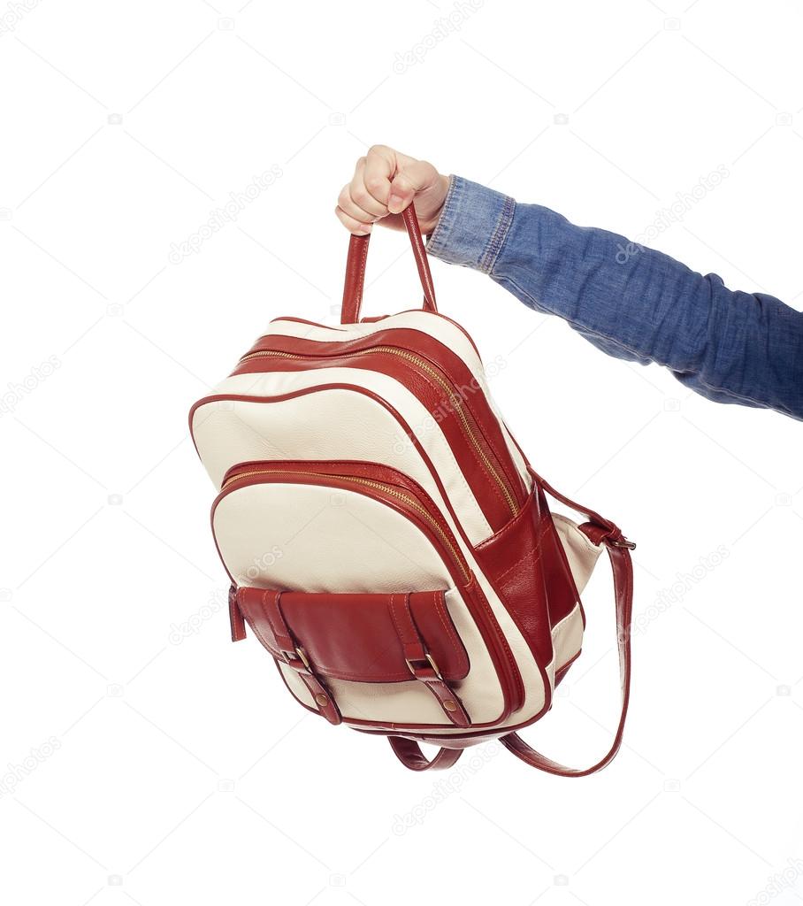 Woman and student bag
