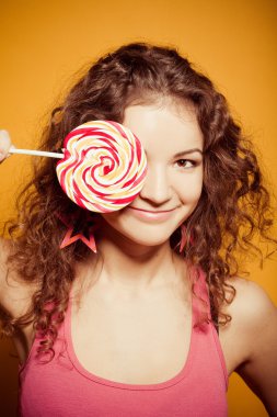 genç kızla mutlu: lollipop