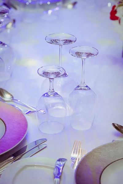 Table set for an event party or wedding reception — Stock Photo, Image