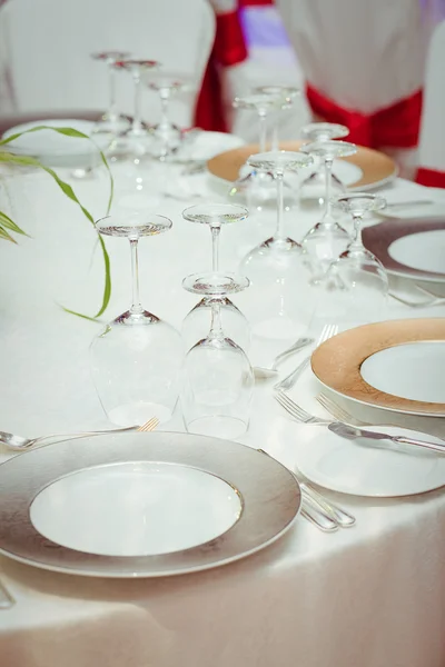 Conjunto de mesa para una fiesta de evento o recepción de boda —  Fotos de Stock