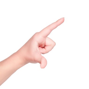 Kadın eli beyaz arkaplanda