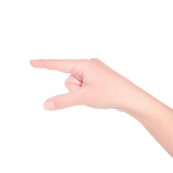 Mano de mujer sobre fondo blanco — Foto de Stock