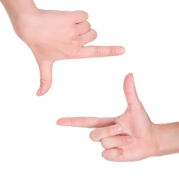 Woman hand on white background — Stock Photo, Image