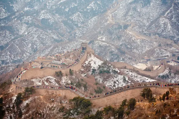 Čínská zeď v zimě — Stock fotografie