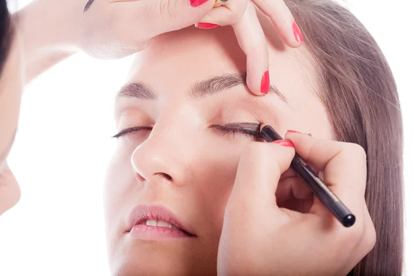 Occhio donna con bel trucco — Foto Stock