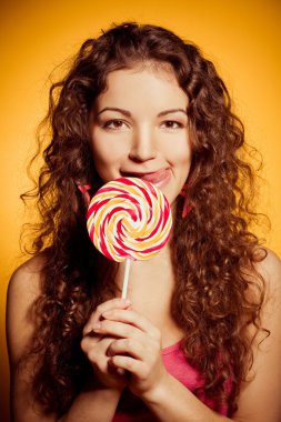 genç kızla mutlu: lollipop