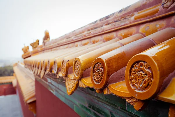 Chinese yellow temple roof Summer palace — Stock Photo, Image