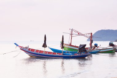 Plajda tropik gün batımı