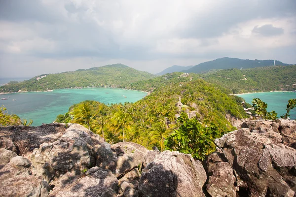 Vista aérea de la playa isla tropical —  Fotos de Stock