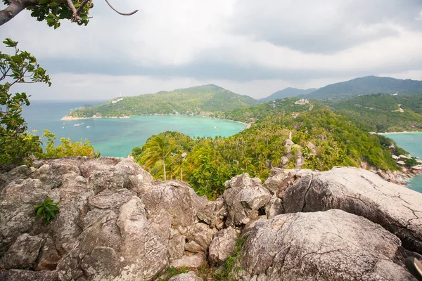 Veduta aerea della spiaggia isola tropicale — Foto Stock