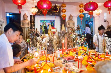 Phnom penh, Kamboçya - 31 Ocak 2014 insanlar kutlamak Çin