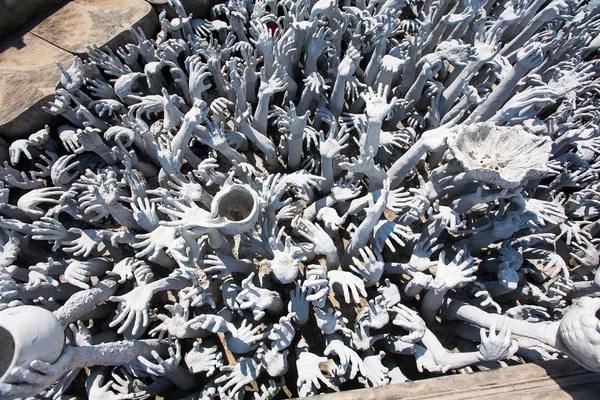 Detail van wat rong khun (witte tempel) in chiang rai provincie — Stockfoto