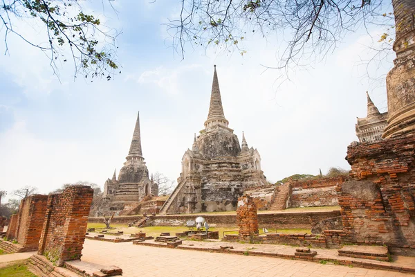 Widok wat phra si sanphet w ayutthaya, Tajlandia — Zdjęcie stockowe