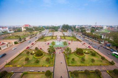 Vientiane görünümünden zafer kapısı patuxai, laos, Güneydoğu ası