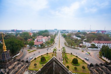 Vientiane görünümünden zafer kapısı patuxai, laos, Güneydoğu ası