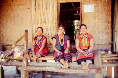 Laos, bolaven 12 Şubat 2014: tanımlanamayan alak kabile kadın v