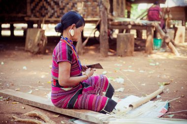 Laos, bolaven 12 Şubat 2014: tanımlanamayan alak kabile kadın v