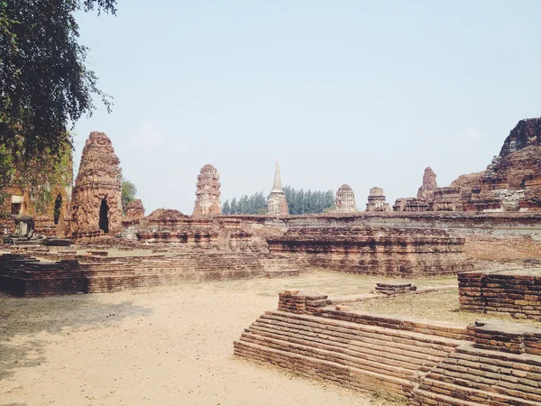 Templo wat Mahathat en el parque histórico de Ayutthaya —  Fotos de Stock