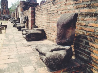 Tapınak wat mahathat ayutthaya Tarih Parkı içinde