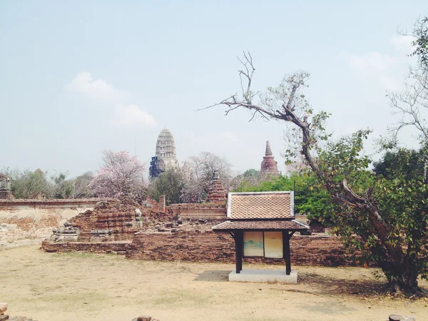 Templo wat Mahathat em Ayutthaya parque histórico — Fotografia de Stock