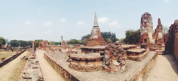 Temple  wat Mahathat in Ayutthaya historical park — Stock Photo, Image