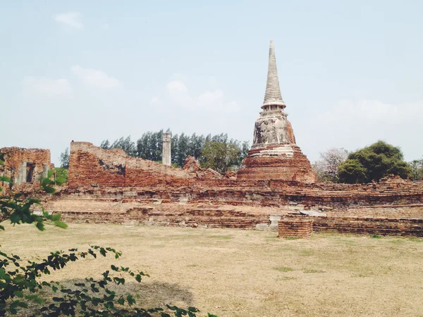 玛哈泰寺寺在大城府历史公园 — 图库照片