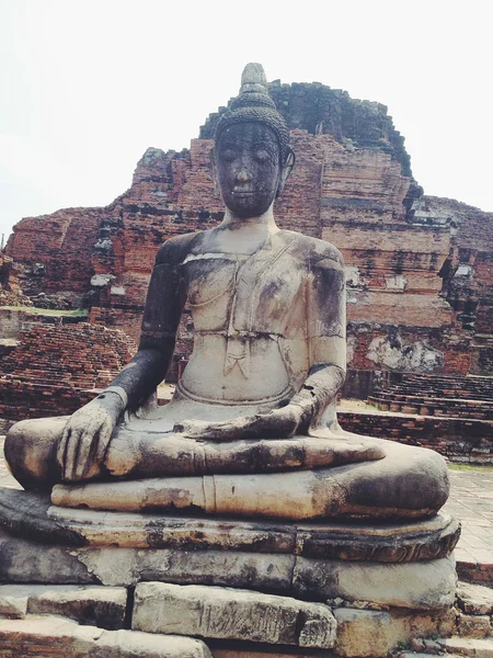 Temple  wat Mahathat in Ayutthaya historical park — Stock Photo, Image