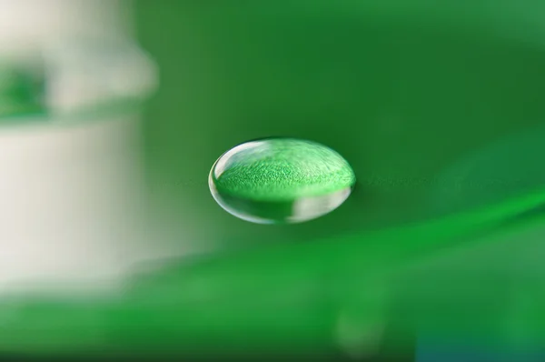 Wassertropfen auf Grün — Stockfoto