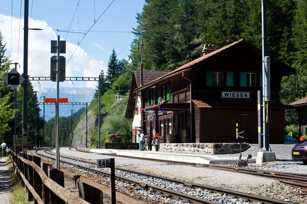 Swiss country railway station — Stock Photo, Image