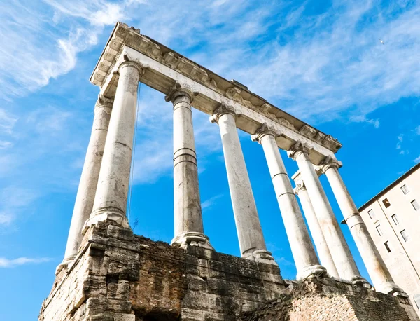 Tempel van Saturnus, foro romano, roma — Stockfoto