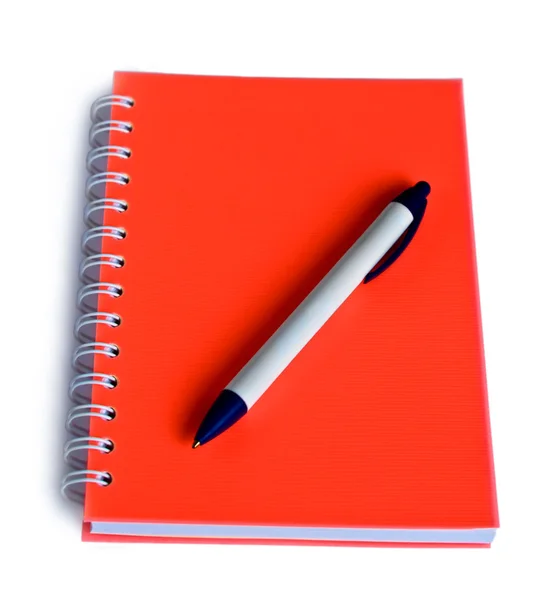 Cuaderno y un bolígrafo — Foto de Stock